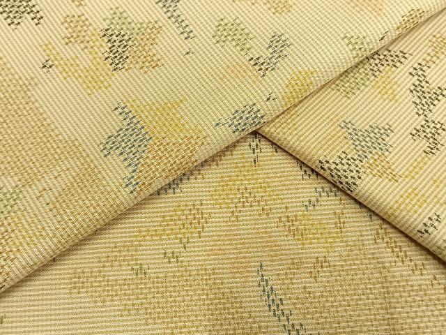 平和屋着物▽上質な紬　単衣　風景文　正絹　逸品　AAAW1633fy