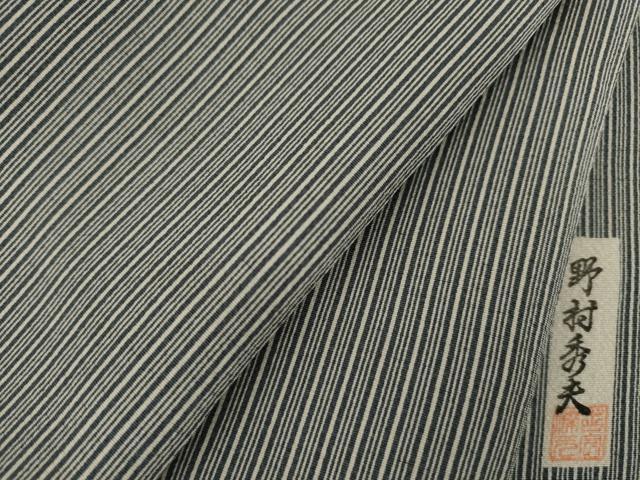 平和屋着物○伝統工芸士 岡崎忠良 江戸小紋 角通し 黒地 鈴乃屋扱い