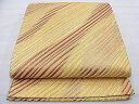 平和屋着物◎両面全通柄袋帯 斜縞 金糸 逸品 BAAF9209du