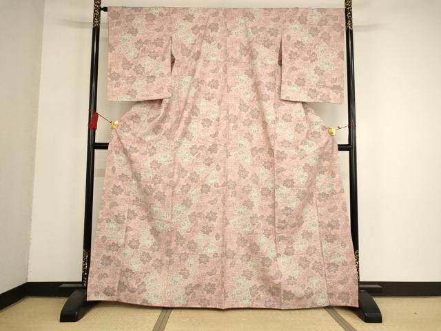 平和屋着物■上質な紬 花尽くし文 正絹 逸品 未使用 AAAR9207ja