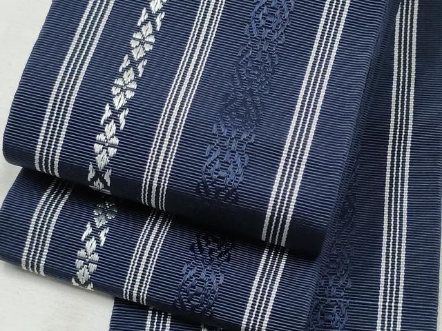 平和屋着物●男性　本場筑前博多織　角帯　献上　証紙付き　正絹　逸品　CABA0998hy