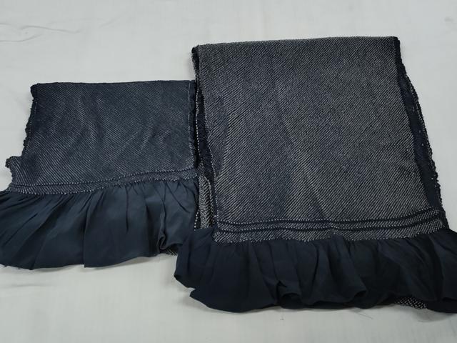 平和屋着物●男性 和装小物 兵児帯2点 総絞り 紺系 逸品 DAAO8913zzz