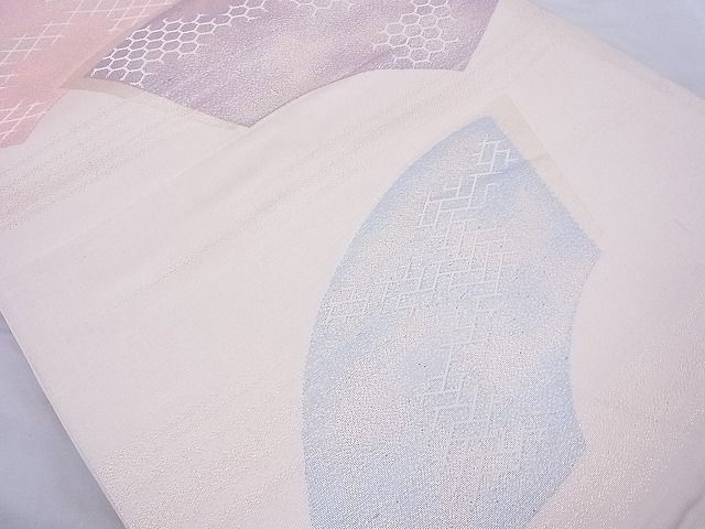 平和屋着物◎六通柄袋帯　地紙重ね　金糸　逸品　BAAE8735cm