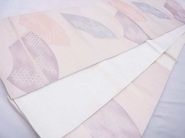 平和屋着物◎六通柄袋帯　地紙重ね　金糸　逸品　BAAE8735cm