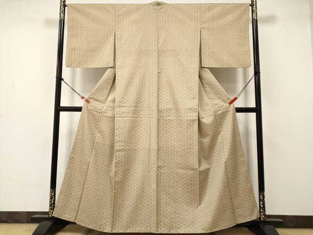 平和屋着物■上質な紬　麻の葉文様　正絹　逸品　DAAL2490ya