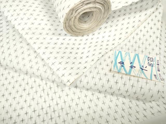 平和屋着物＊夏物　男性　浴衣　反物　着尺　十字絣　綿　逸品　未使用　DABA7858zzz