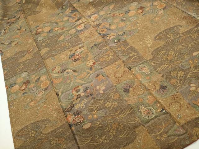 Kimono - 平和屋着物■上質な小紋　立波舞花文　金彩　正絹　逸品　DABF4824qa