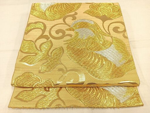 平和屋着物◎六通柄袋帯 花喰鳥 金銀糸 正絹 逸品 AAAI5399Bsw 平和屋着物◎六通柄袋帯 花喰鳥 金銀糸 正絹 逸品 AAAI5399Bsw