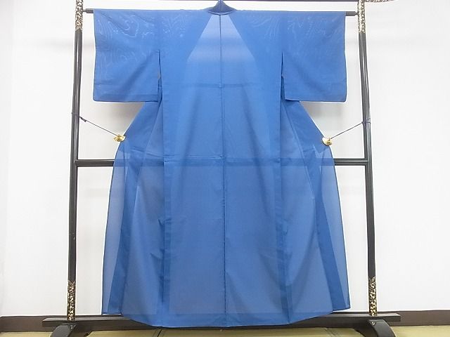平和屋着物■夏物 色無地 絽 藍色 洗える着物 DAAH2051ud