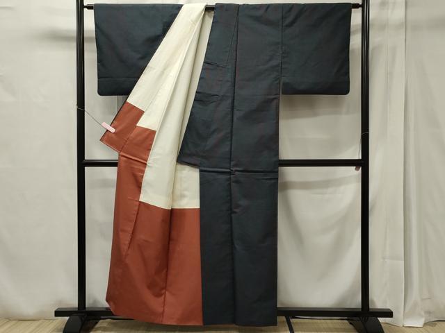 平和屋着物■本場大島紬　7マルキ　幾何学文　正絹　逸品　CAAT7969oy