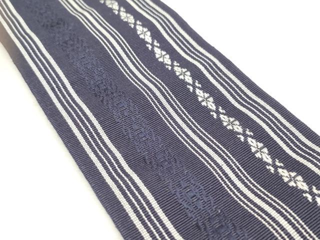 平和屋着物◎男性　本場筑前博多織　角帯　献上　正絹　逸品　CABF0095vf