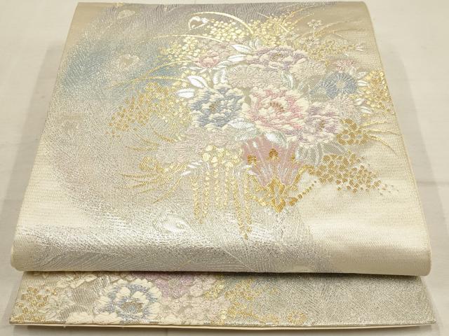 平和屋着物◎六通柄袋帯　花束ね文　金銀糸　正絹　逸品　AAAL4246tm