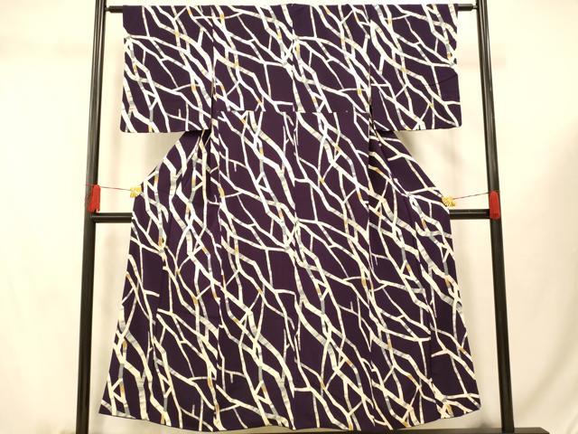 平和屋着物■上質な小紋 枝重ね文 金彩 正絹 逸品 AABF3244fw