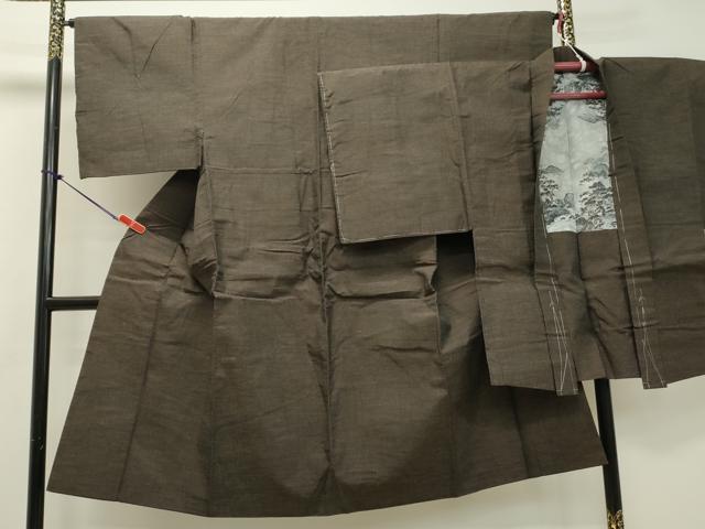 平和屋着物●男性 紬 アンサンブル 霞文 正絹 逸品 DAAP2620ud