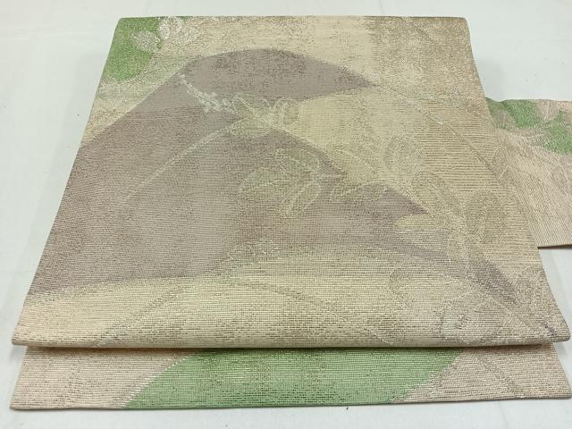 平和屋着物＊夏物　九寸名古屋帯　萩文　銀糸　正絹　逸品　AAAX9416jh