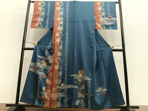平和屋着物■訪問着 駒刺繍 雪輪草花文 暈し染め 金彩 正絹 逸品 BAAQ7637ev 平和屋着物■訪問着 駒刺繍 雪輪草花文 暈し染め 金彩 正絹 逸品 BAAQ7637ev