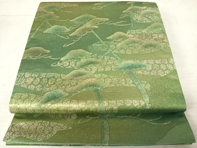 平和屋着物◎六通柄袋帯　枝松文　金通し地　正絹　逸品　AAAV5515yx