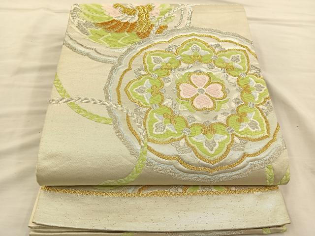 平和屋着物◎六通柄袋帯　唐織　正倉院花文　金銀糸　正絹　逸品　BAAT5648xa