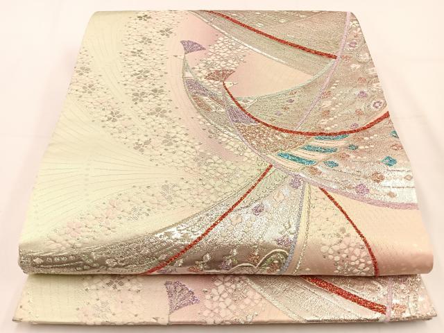 Other - 平和屋着物◎六通柄袋帯　夢幻　孔雀　銀糸　正絹　逸品　BAAV2791hj