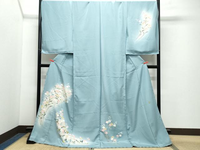 平和屋着物●訪問着　友禅　作家物　草花文　暈し染め　仮絵羽　正絹　逸品　未使用　CABA6140vf
