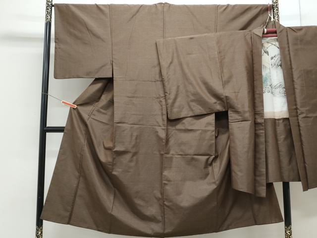 平和屋着物●男性　本場大島紬　アンサンブル　格子文　正絹　逸品　CABG8521th