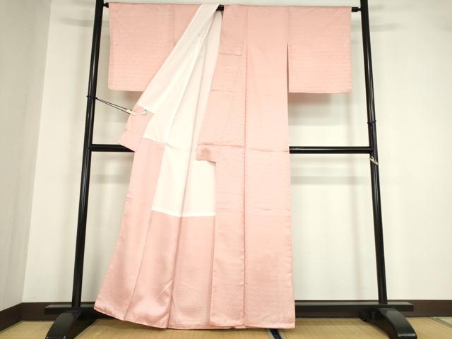 平和屋着物●上質な色無地　花青海波地紋　虹色　正絹　逸品　DABA4104az