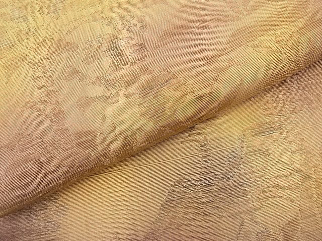 平和屋着物■六通柄袋帯　ふくれ織り　更紗動物葡萄蔦の葉文　金銀糸　逸品　n-ar3943