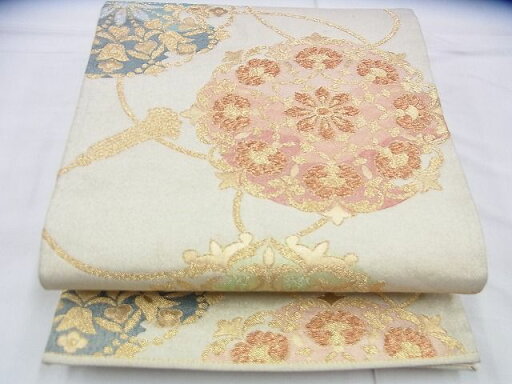 平和屋着物◎六通柄袋帯 花丸文 金銀糸 逸品 BAAJ0029th 平和屋着物◎六通柄袋帯 花丸文 金銀糸 逸品 BAAJ0029th