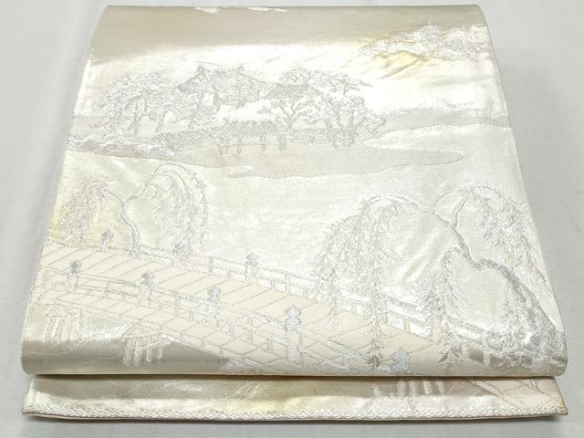 平和屋着物◎六通柄袋帯　洛東風景　鳳寿苑　正絹　逸品　CAAZ4676fb