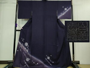 平和屋本店■極上 山口美術織物 皇室 伊勢神宮御用 西陣織 訪問着 総刺繍 正倉院花文 深紫色地 暈し染め 銀糸 逸品 未使用 DZAA9403kh5