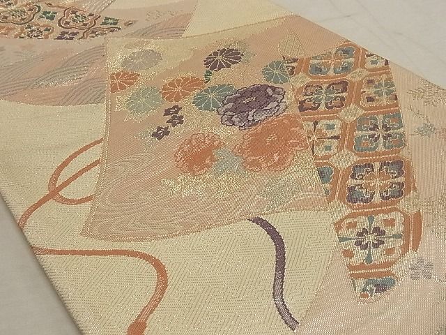 平和屋着物◎本箔佐賀錦　六通柄袋帯　麗華流紙文　銀糸　正絹　逸品　AAAI4862Asx