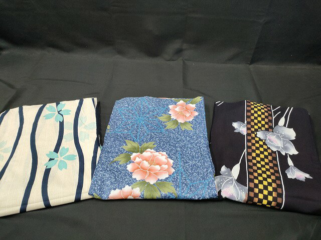 楽天平和屋平和屋本店■浴衣 まとめて 3点 花柄 しじら織 など 着用可能多数 ppp2536 km