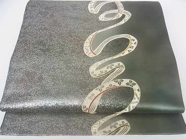 平和屋着物◎六通柄袋帯　変わり間道　金糸　逸品　DAAD0711ar