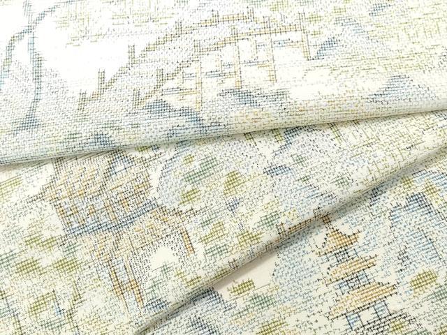 平和屋着物●上質な紬 京風景草木文 正絹 逸品 CAAQ9166vf