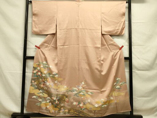 平和屋着物■豪華色留袖 刺繍 流水草花松文 金彩 正絹 逸品 DAAM5626zy 平和屋着物■豪華色留袖 刺繍 流水草花松文 金彩 正絹 逸品 DAAM5626zy
