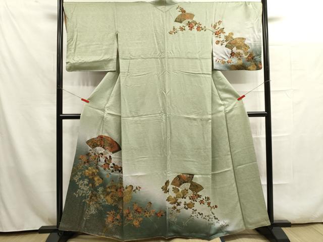 平和屋着物■訪問着 扇花文 暈し染め 金彩 正絹 逸品 DAAO6947cd