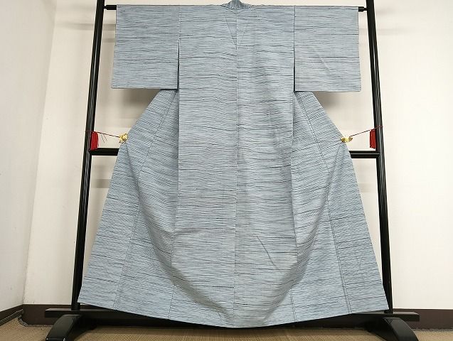 平和屋着物■上質な紬 横段文 正絹 逸品 AAAJ5085Bzg