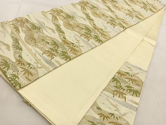 平和屋着物◎六通柄袋帯　唐織　遠山笹竹文　金銀糸　BAAU9507yc