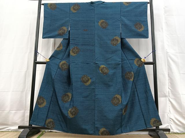 平和屋の平和屋着物■上質な紬 幾何学文様 正絹 逸品 未使用 BAAX3450yc｜アングル2