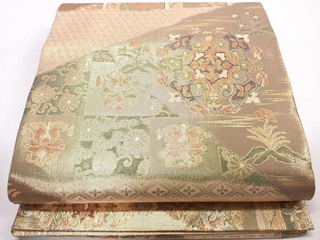 平和屋着物◎佐賀錦　西陣　六通柄袋帯　正倉院花文　正絹　逸品　CAAY3961xi