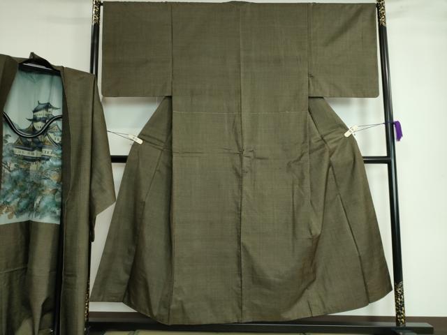 平和屋着物●男性 本場大島紬 アンサンブル 80亀甲 正絹 逸品 DAAP1162ic