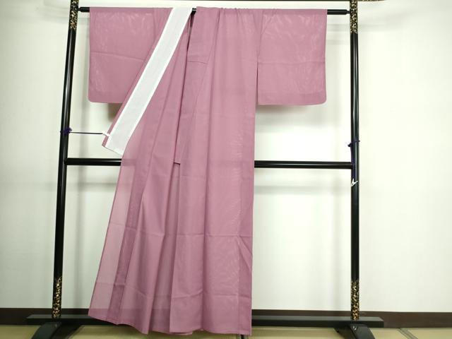 平和屋着物＊夏物　色無地　絽　石竹色　洗える着物　DAAT5247sf