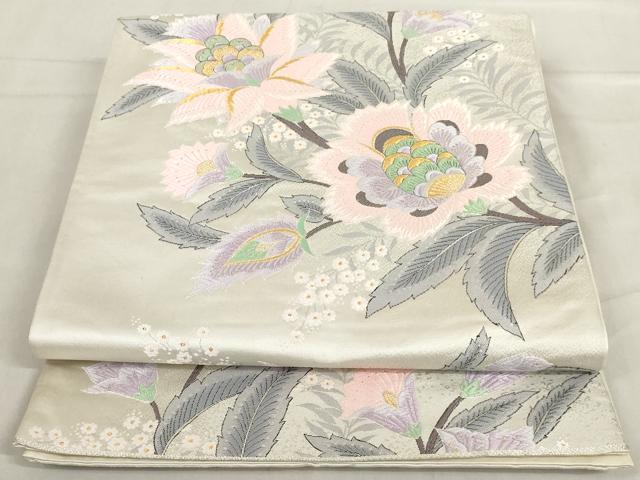 平和屋着物◎六通柄袋帯　唐織　更紗花文　金銀糸　正絹　逸品　AAAV7572sg