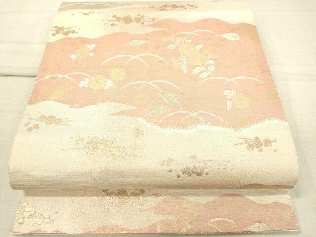 平和屋着物◎六通柄袋帯　草花文　金糸　引箔　逸品　DAAJ4506tw