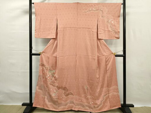 平和屋着物■中国三大刺繍 スワトウ刺繍 訪問着 絞り 流水枝花文 金銀彩 正絹 逸品 CAAQ8500in 平和屋着物■中国三大刺繍 スワトウ刺繍 訪問着 絞り 流水枝花文 金銀彩 正絹 逸品 CAAQ8500in
