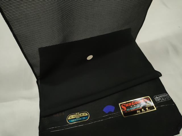 平和屋着物＊夏物　黒紋付　黒反物　着尺　絽　藍下黒染　旭光黒　逸品　未使用　DABA7864zzz