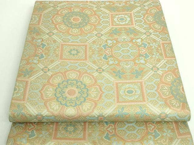 平和屋着物■極上　織物一筋名門　織悦　全通柄　本袋帯　正倉院蜀江花文　金糸　逸品　DZAA9299kh5