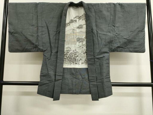 平和屋着物■男性 羽織 紬地 羽裏:吉祥文 正絹 逸品 CAAL4588dy