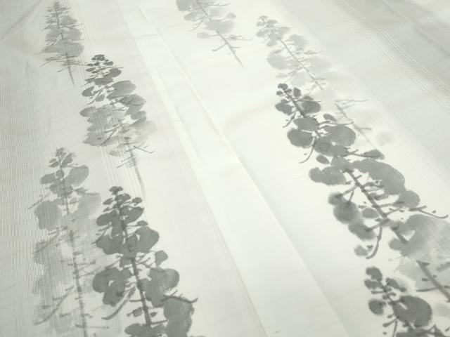 平和屋着物■極上　日本画家　水嶋征夫　訪問着　本場縞大島紬地　樹林文　大島紬美幸謹製　証紙付き　逸品　CZAA2845s5