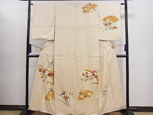 平和屋着物■訪問着 駒刺繍 地紙重ね草花文 金彩 逸品 CAAG9421ze 平和屋着物■訪問着 駒刺繍 地紙重ね草花文 金彩 逸品 CAAG9421ze